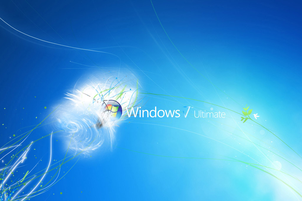Windows 7經典壁紙 電腦桌面上的藍色浪漫